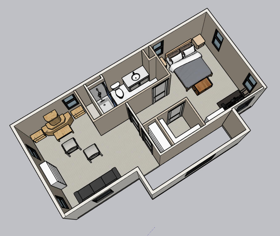 Angled 3D First Floor model