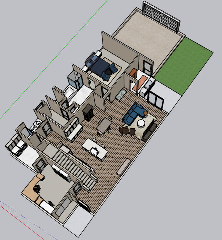 Angled 3D First Floor Model